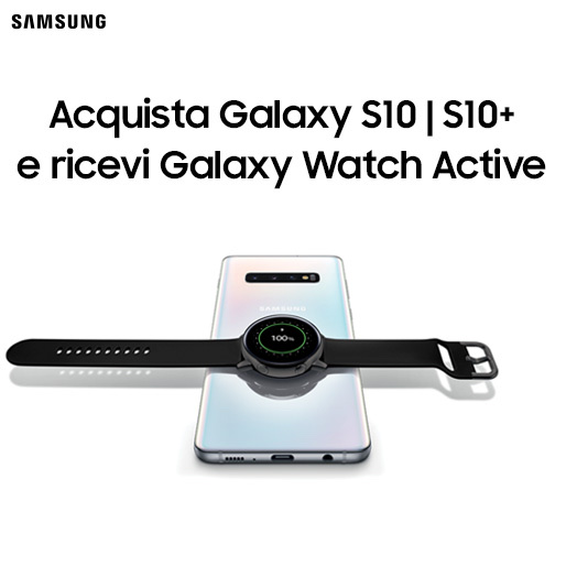Samsung Galaxy Watch Active insieme a Galaxy S10