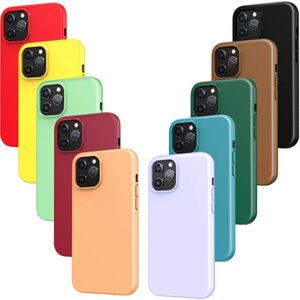 iVoler 10x Custodia Cover Compatibile con iPhone 12 PRO e 12, Ultra Sottile Morbido Silicone Custodie Case (Nero, Verde Scuro, Verde Chiaro, Blu, Arancione,...
